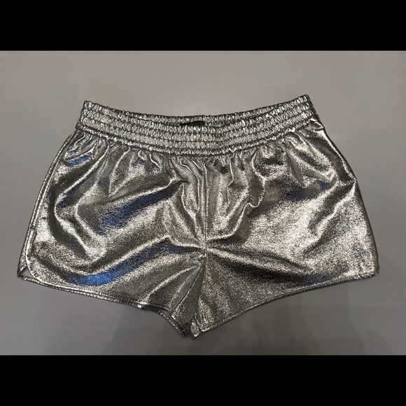 Express Pants - Silver Metallic Express Dolphin Shorts
